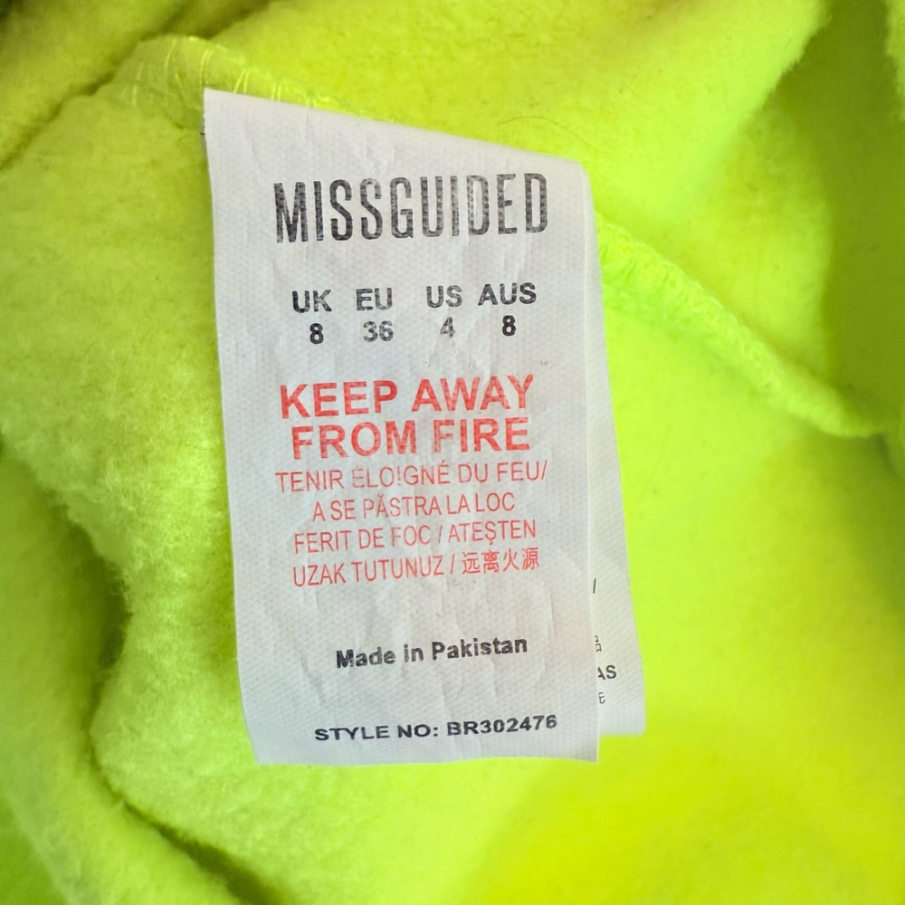 Playboy x Missguided Women's Neon Yellow Oversized Baggy Sweatshirt Size Small - Picture 7 of 7